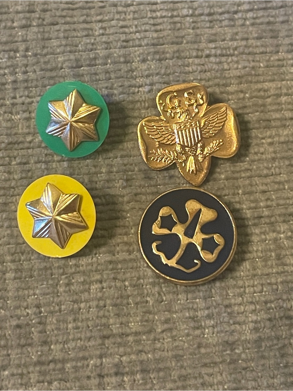 1980's Girl Scout of America Brownie & Junior Membership Uniform Pins